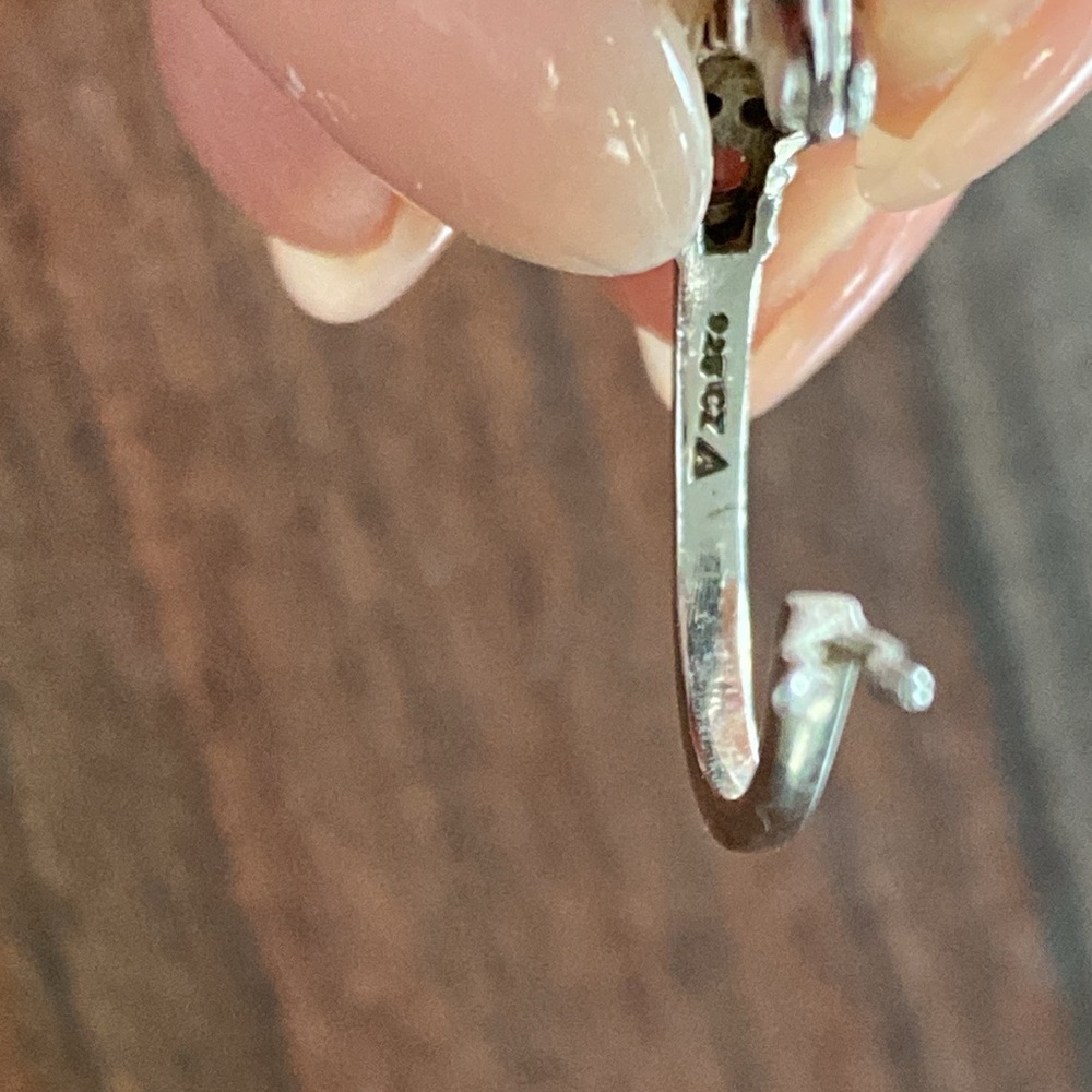 Sterling silver and aquamarine earrings - Picture 3 of 3